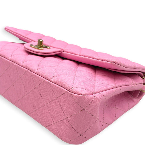 Classic Flap Medium Pink Shoulder Bag in Caviar Leather Gold hardware CL2608-22866 9