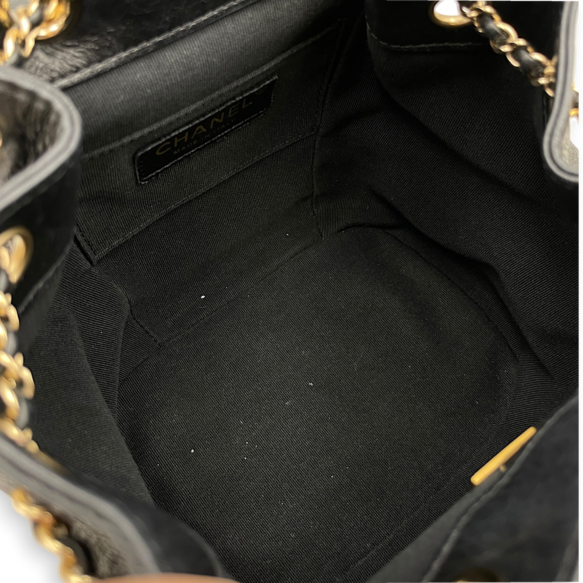 Duma Black Backpack in Calfskin Gold hardware CL2608-22867 7
