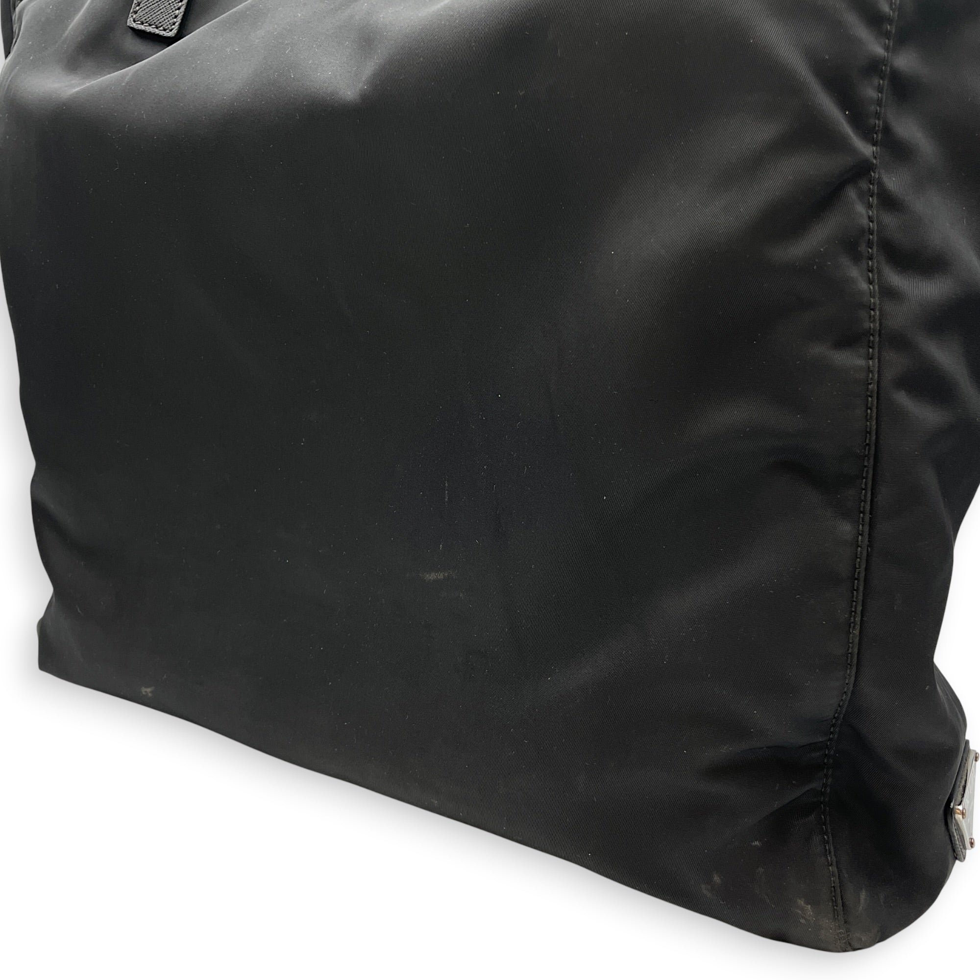 Comic Patch Black Tote Bag in Re-Nylon Silver hardware CL2608-22871 12