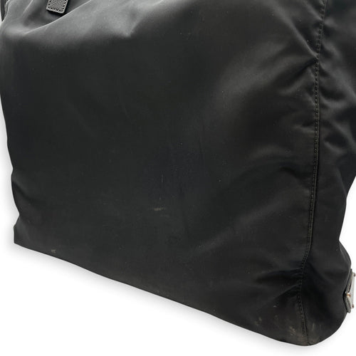 Comic Patch Black Tote Bag in Re-Nylon Silver hardware CL2608-22871 12
