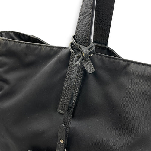 Comic Patch Black Tote Bag in Re-Nylon Silver hardware CL2608-22871 13
