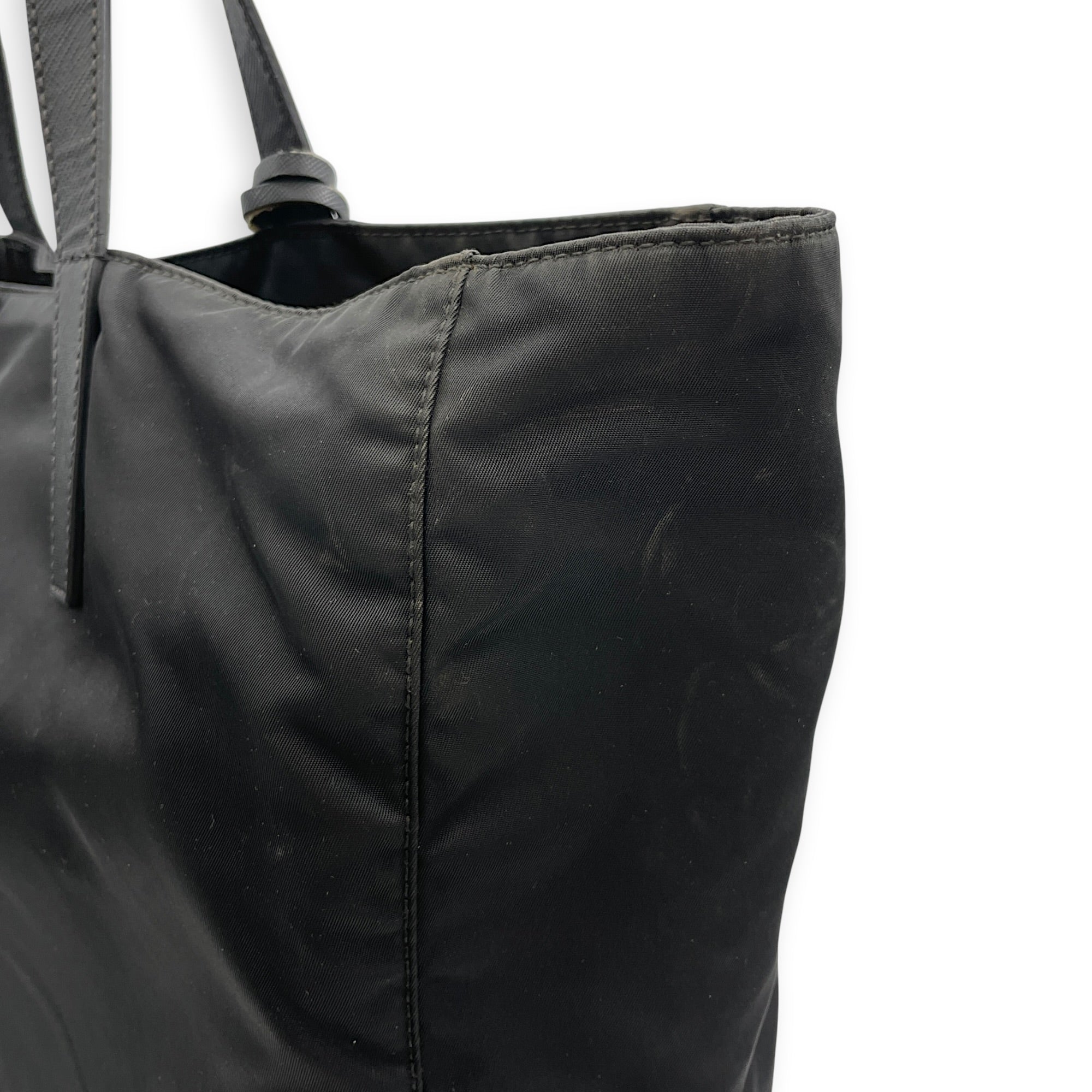 Comic Patch Black Tote Bag in Re-Nylon Silver hardware CL2608-22871 14
