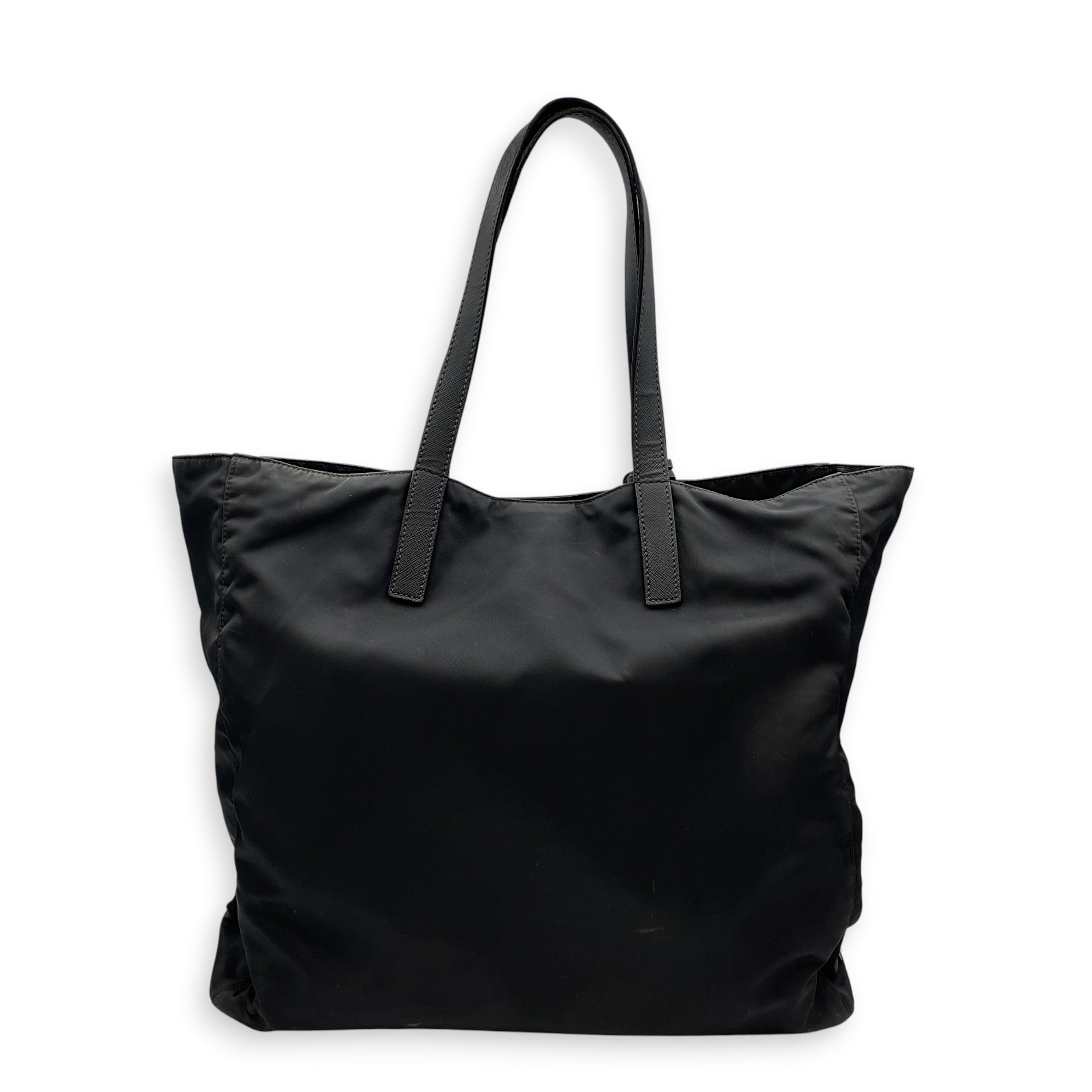 Comic Patch Black Tote Bag in Re-Nylon Silver hardware CL2608-22871 2
