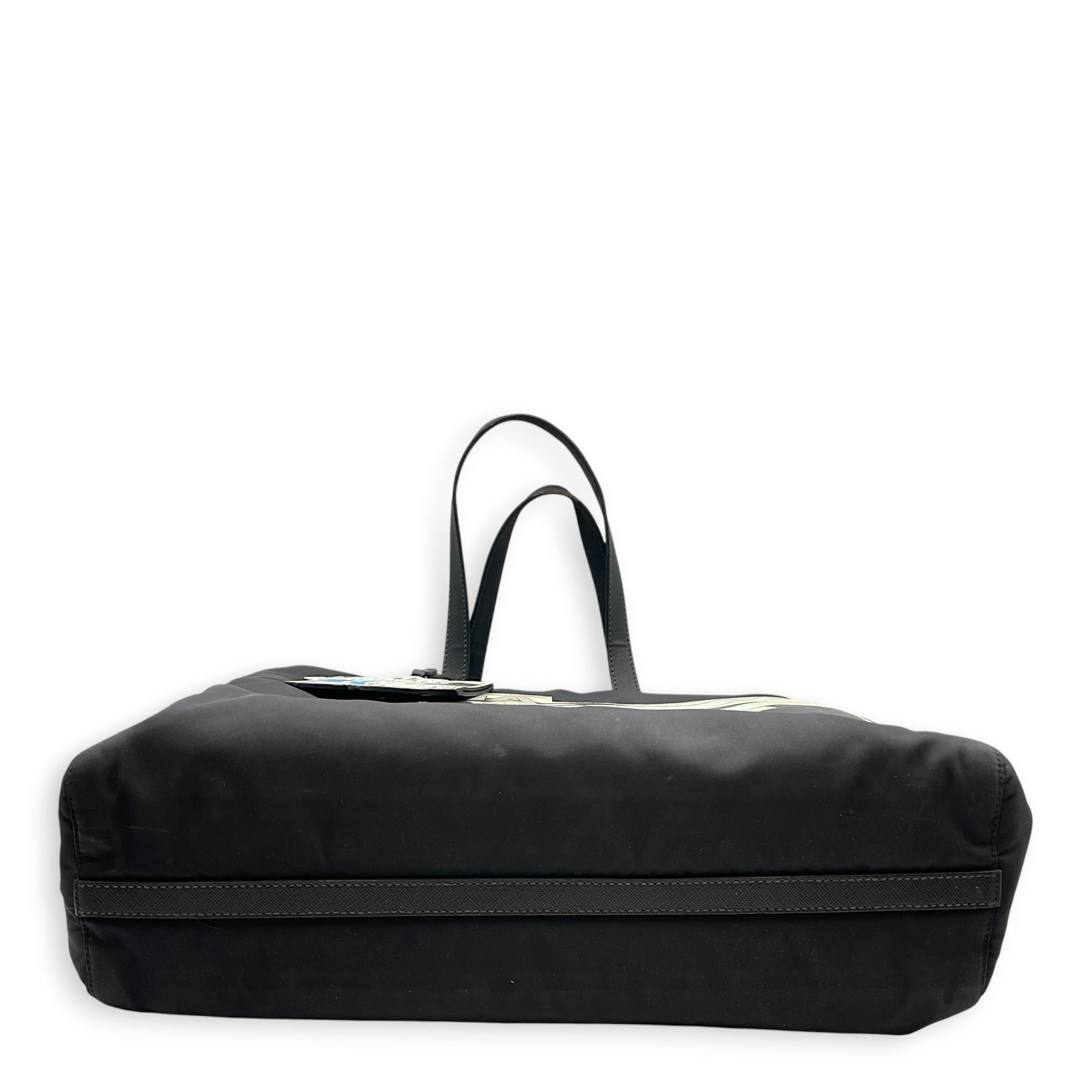 Comic Patch Black Tote Bag in Re-Nylon Silver hardware CL2608-22871 5