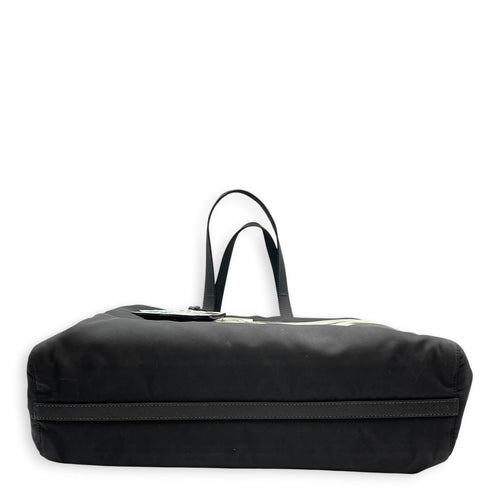Comic Patch Black Tote Bag in Re-Nylon Silver hardware CL2608-22871 5