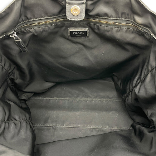 Comic Patch Black Tote Bag in Re-Nylon Silver hardware CL2608-22871 6