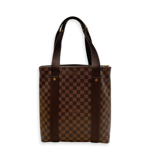 Damier Ebene Cabas Beaubourg Brown Shoulder Bag in Coated Canvas Gold hardware CL2608-22872 2