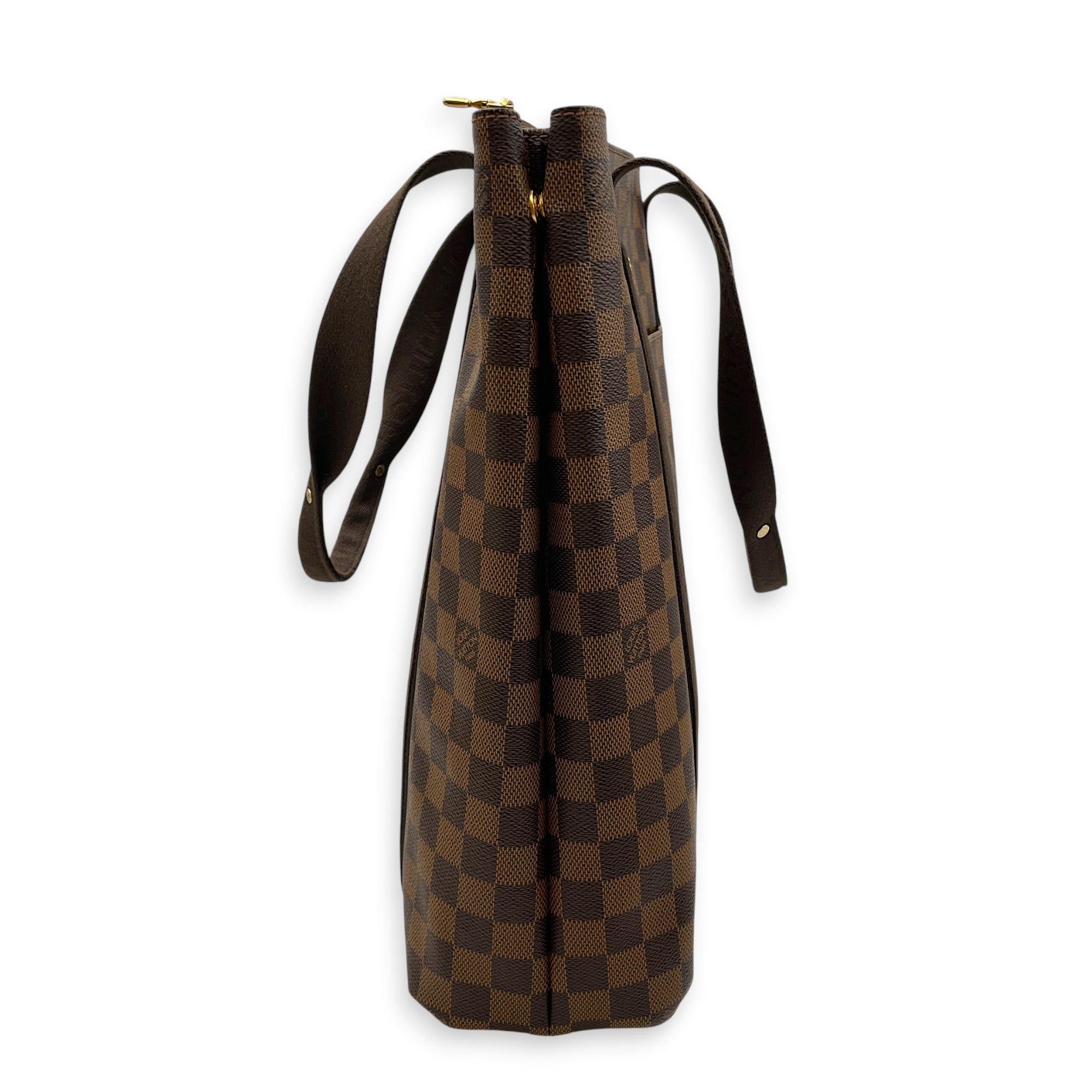 Damier Ebene Cabas Beaubourg Brown Shoulder Bag in Coated Canvas Gold hardware CL2608-22872 3