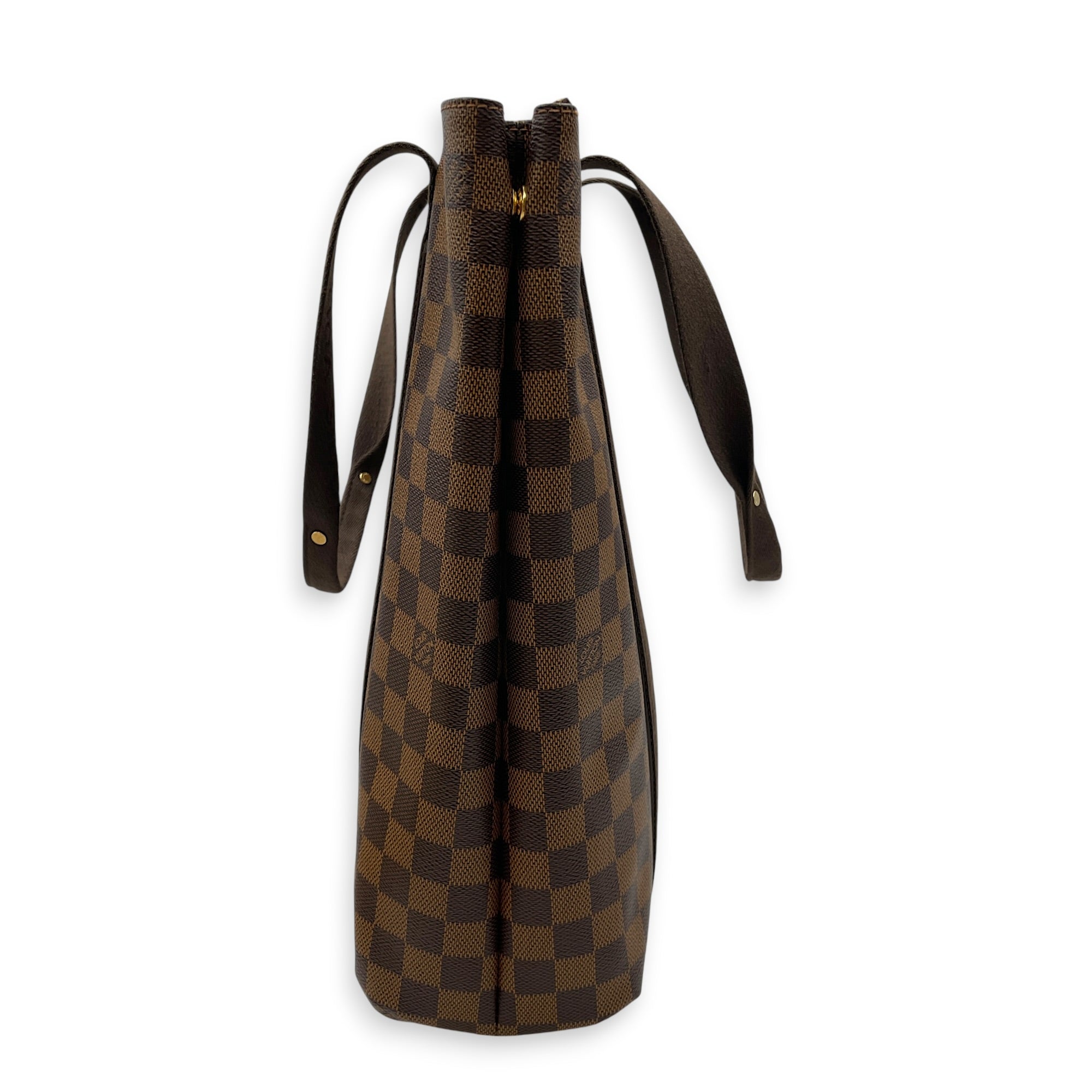 Damier Ebene Cabas Beaubourg Brown Shoulder Bag in Coated Canvas Gold hardware CL2608-22872 4