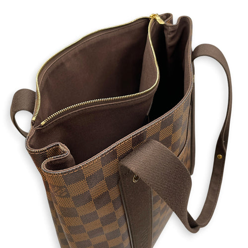 Damier Ebene Cabas Beaubourg Brown Shoulder Bag in Coated Canvas Gold hardware CL2608-22872 9