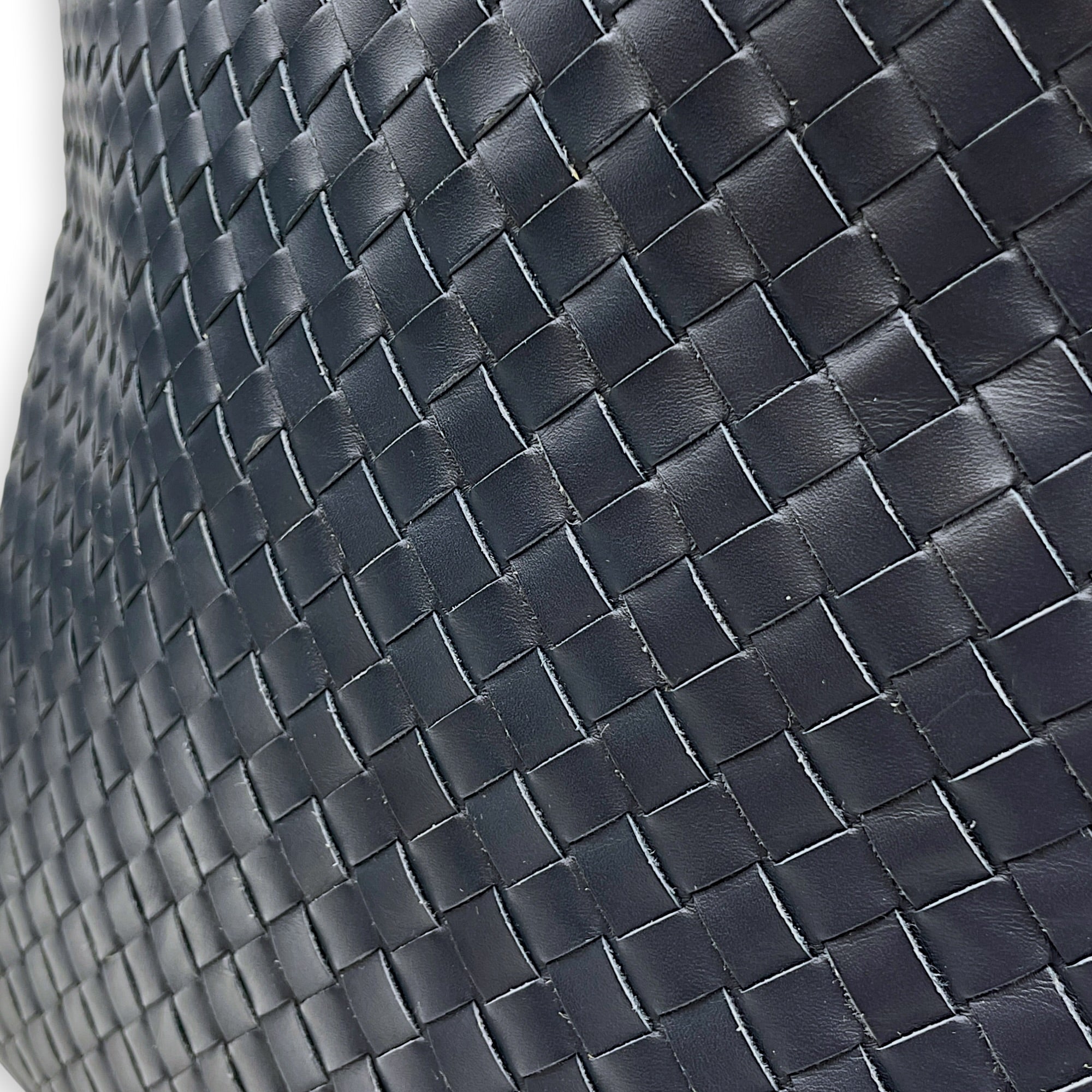 Intrecciato Blue Crossbody Bag in Nappa Leather Gunmetal hardware