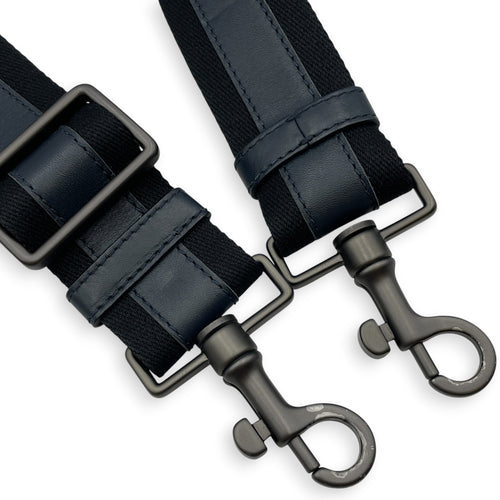Intrecciato Blue Crossbody Bag in Nappa Leather Gunmetal hardware