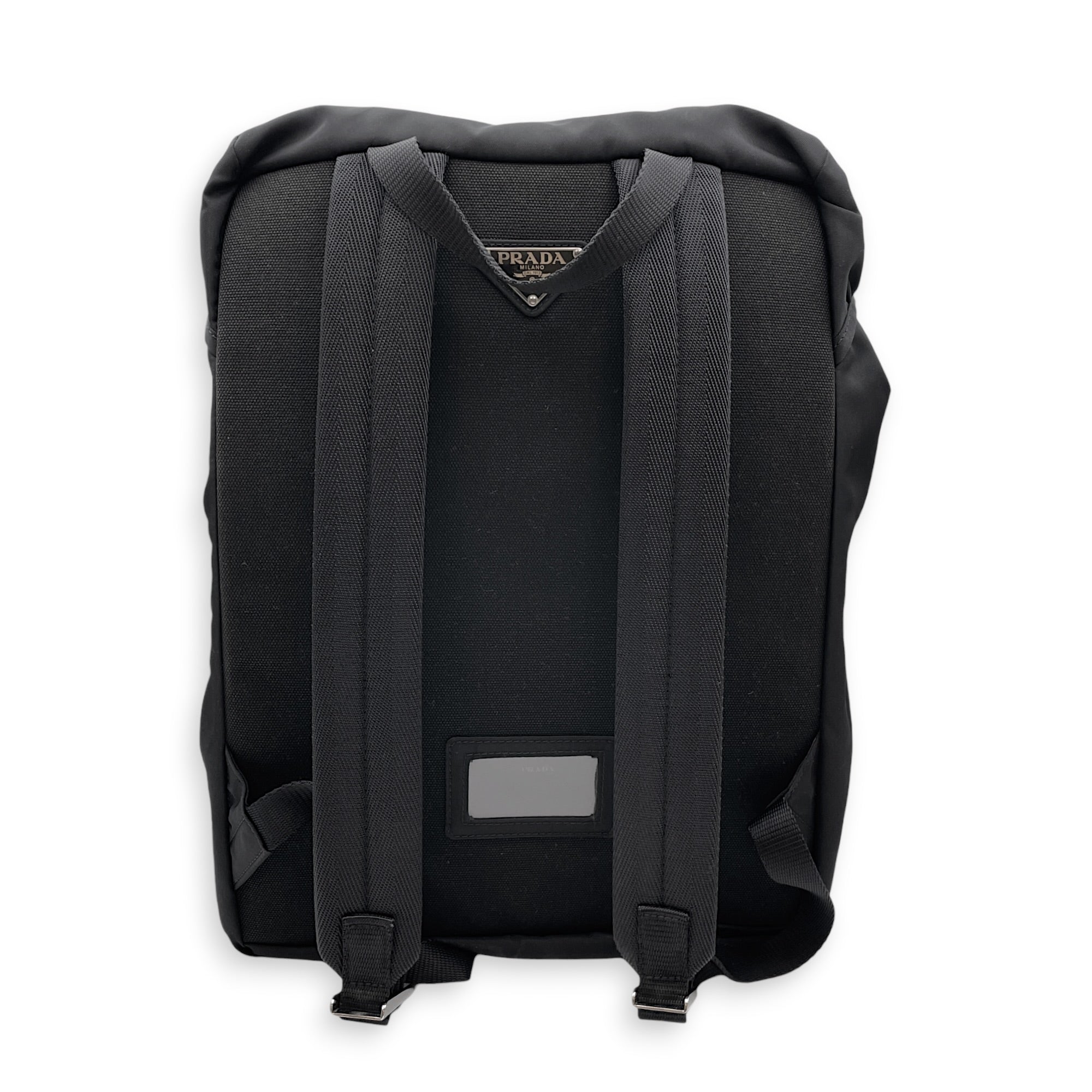 V135 Tessuto Black Backpack in Re-Nylon Silver hardware CL2608-22874 2