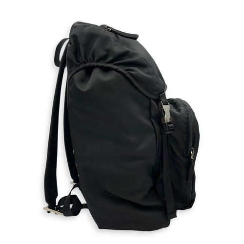 V135 Tessuto Black Backpack in Re-Nylon Silver hardware CL2608-22874 3