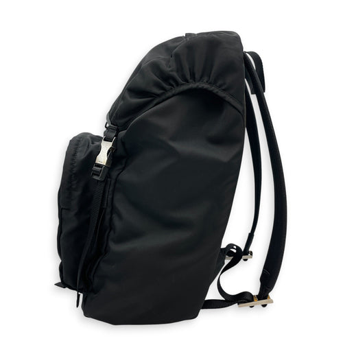 V135 Tessuto Black Backpack in Re-Nylon Silver hardware CL2608-22874 4