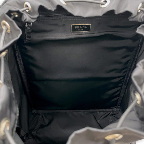 V135 Tessuto Black Backpack in Re-Nylon Silver hardware CL2608-22874 6