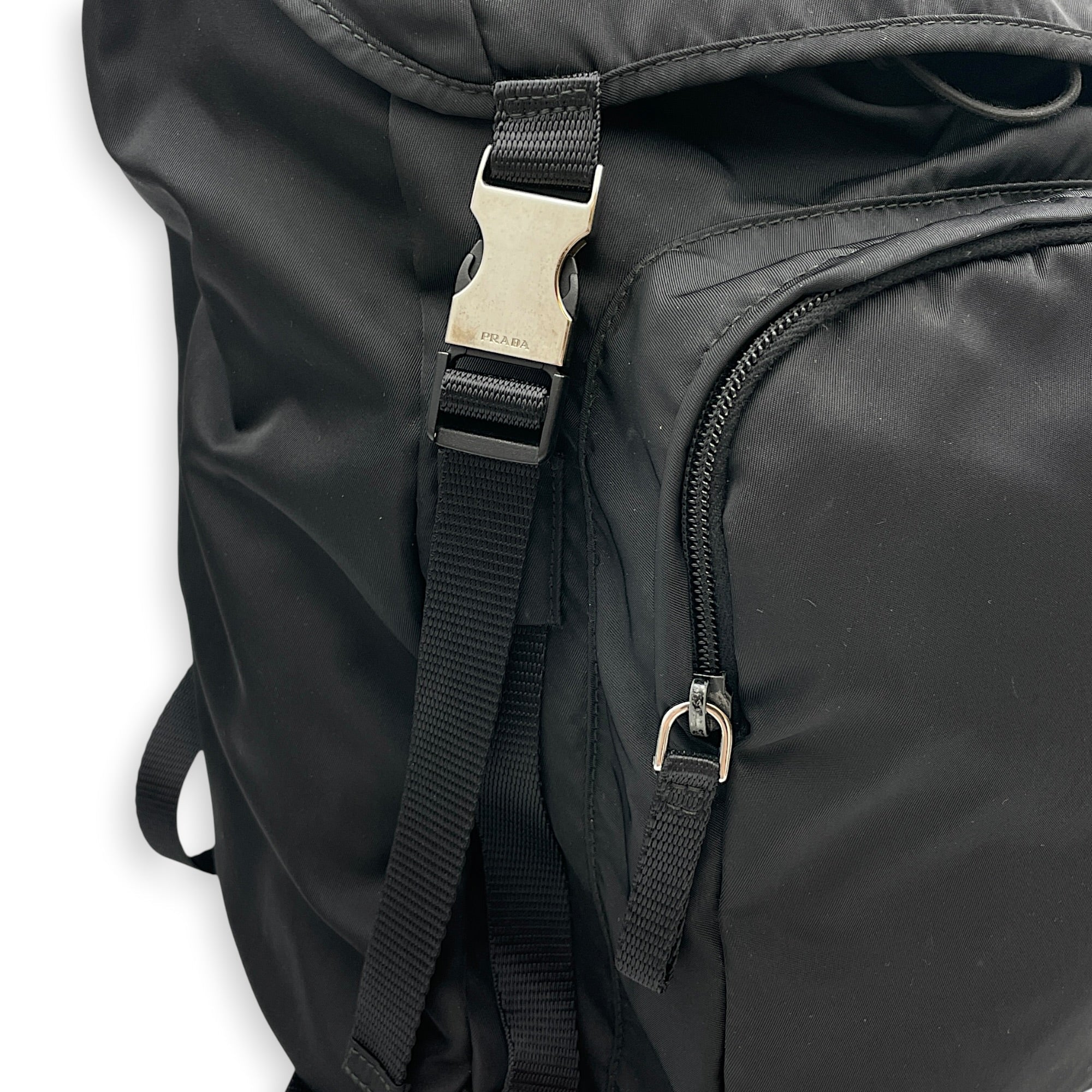 V135 Tessuto Black Backpack in Re-Nylon Silver hardware CL2608-22874 8