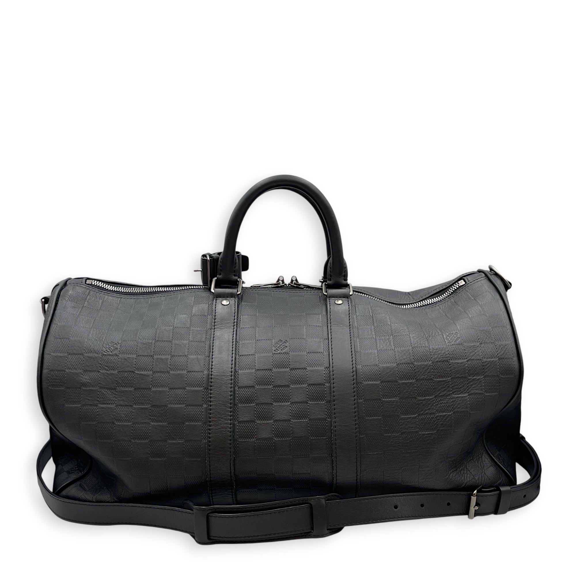 Neo Kendall 50cm Black Duffle Bag in Damier Infini Silver hardware CL2608-22882 11