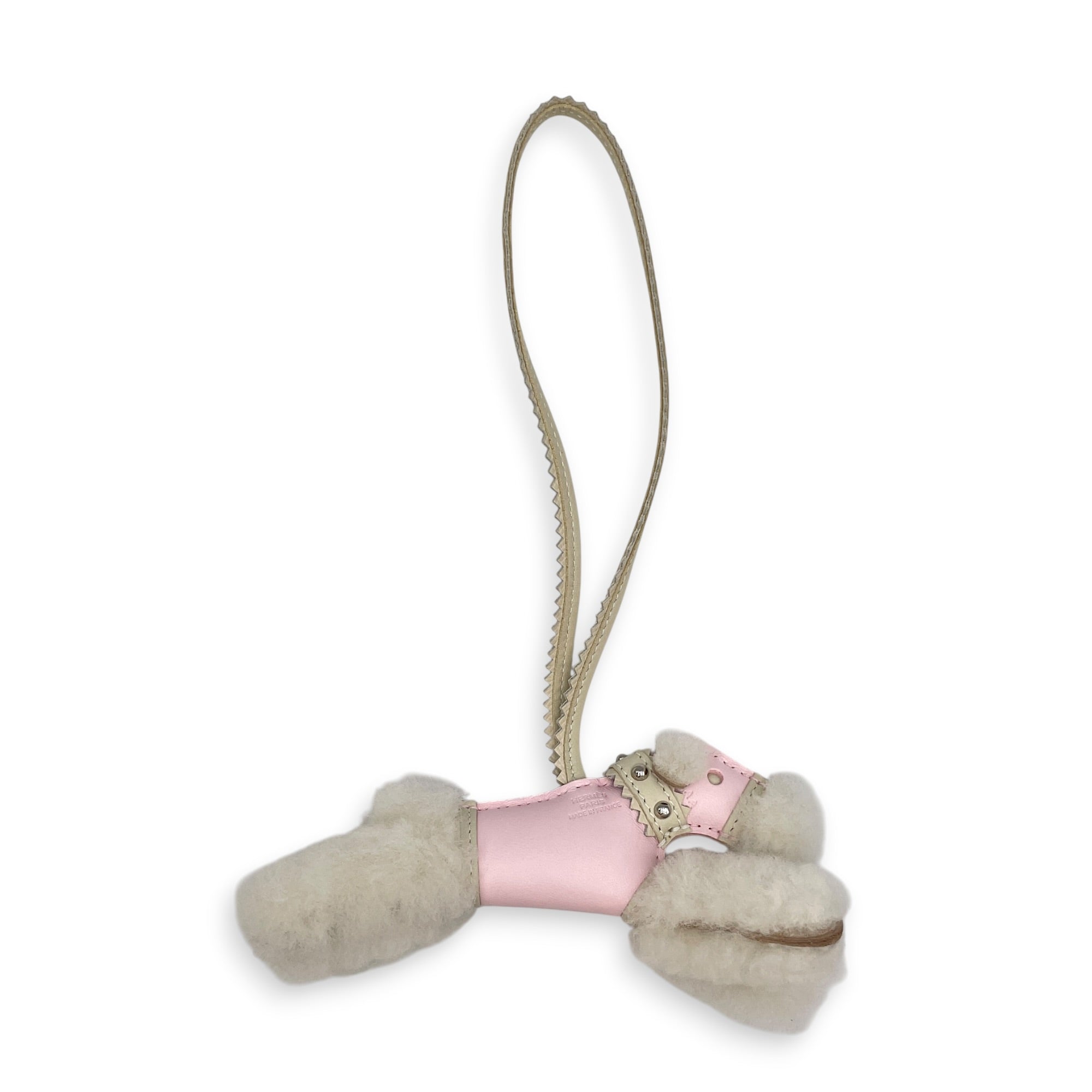 Punk Budy Charm Rose darling/Craie Bag Accessory in Swift Palladium hardware CL2608-22893 2