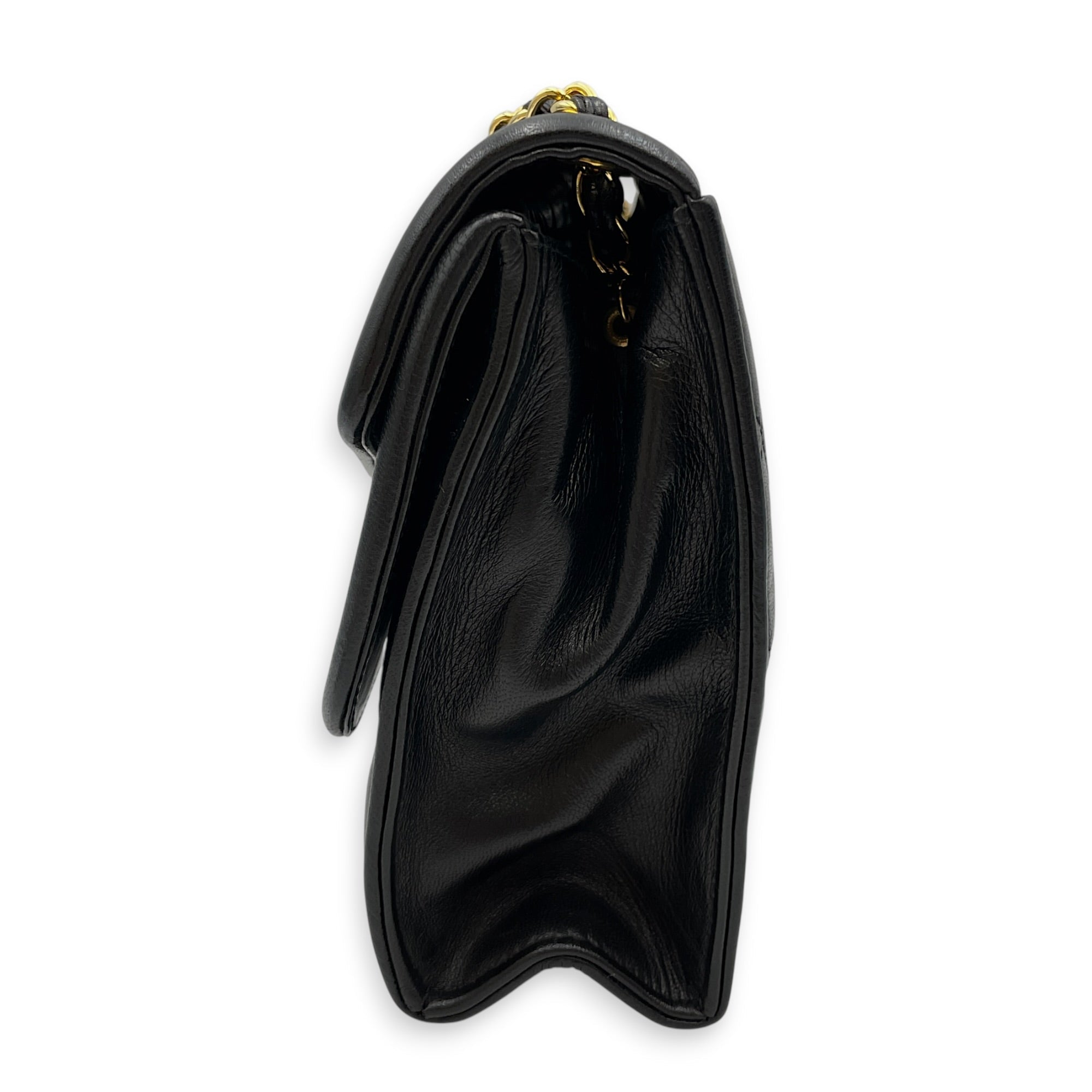 Vintage CC Logo Tassel Asymmetrical Double 20cm Black Crossbody Bag in Lambskin Gold hardware CL2608-22896 4