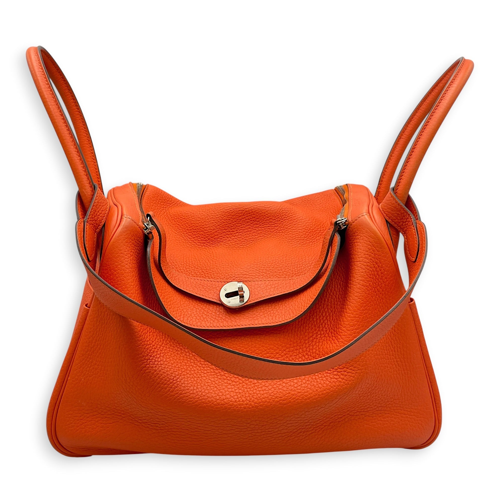 Lindy 34 Orange in Clemence Palladium hardware CL2608-22901 12
