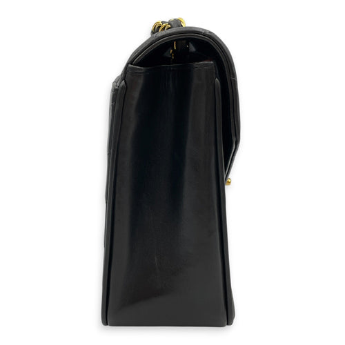 Vintage Chevron Envelope Flap 24cm Black Shoulder Bag in Lambskin Gold hardware CL2608-22902 4