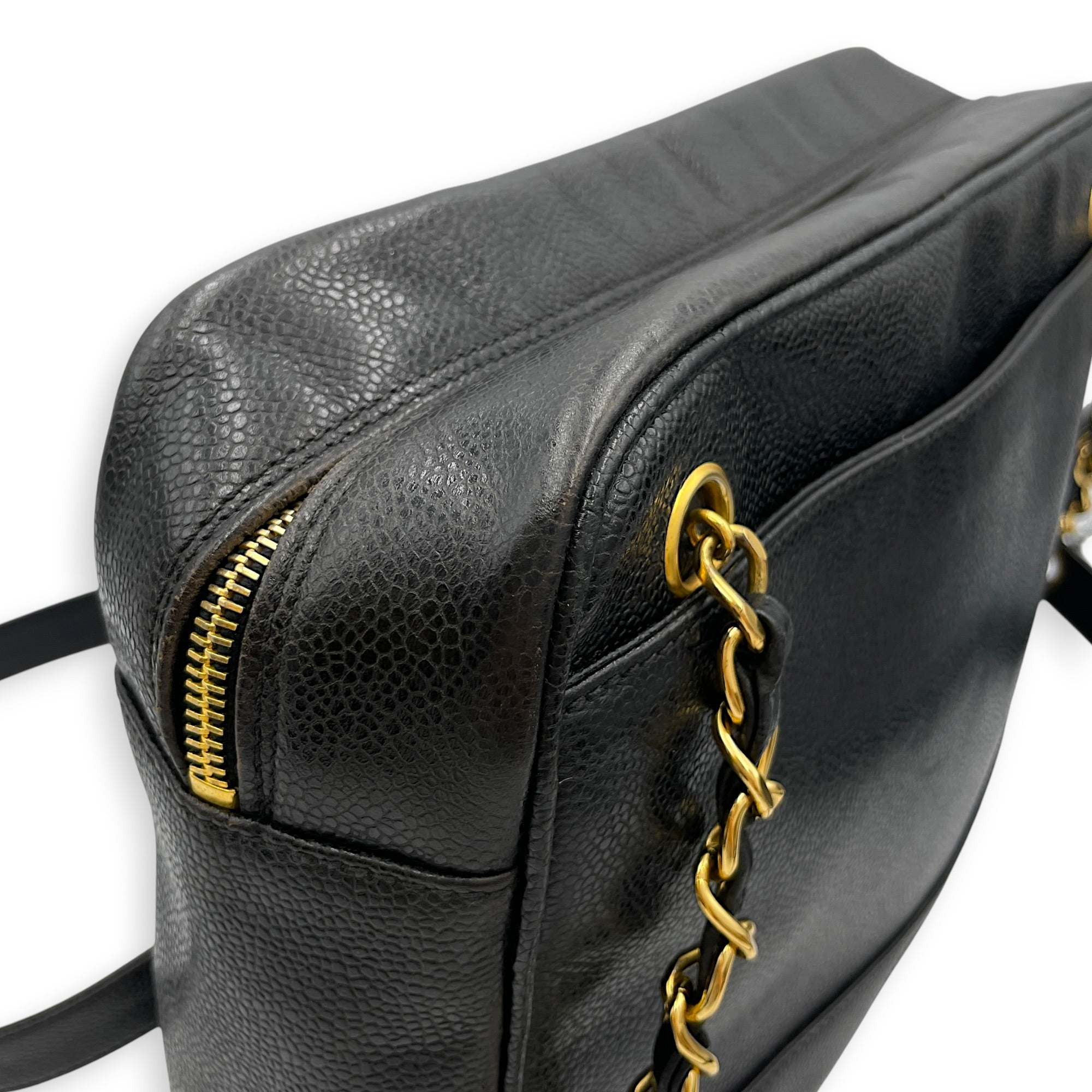Vintage Triple CC 30cm Black Shoulder Bag in Caviar Leather Gold hardware CL2608-22904 9