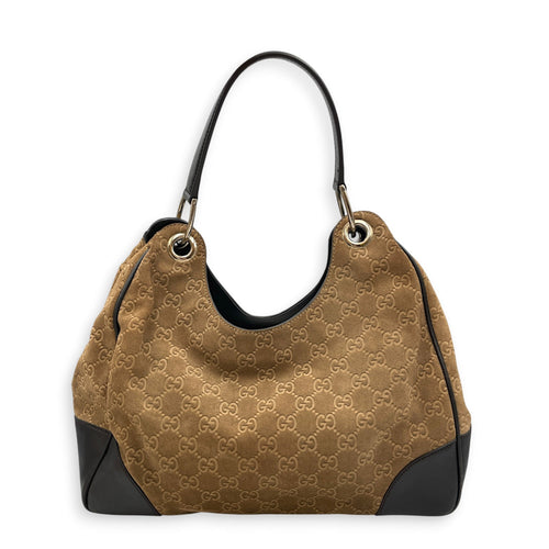 Monogram GG Hobo Brown Shoulder Bag in Suede Leather Gold hardware CL2608-22906 2