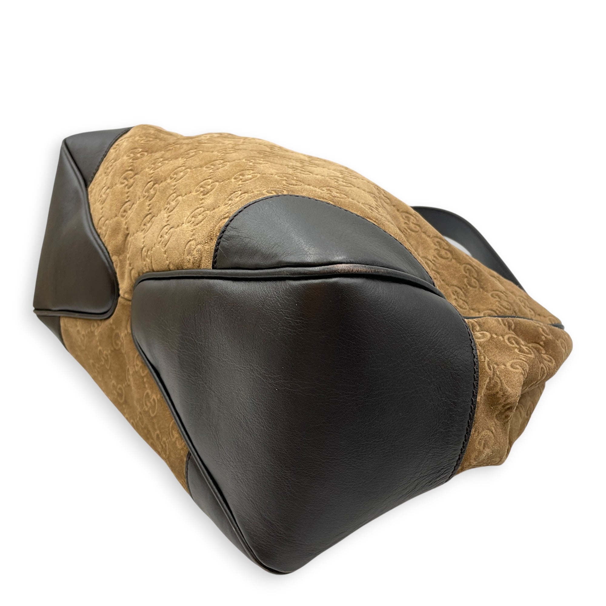 Monogram GG Hobo Brown Shoulder Bag in Suede Leather Gold hardware CL2608-22906 7