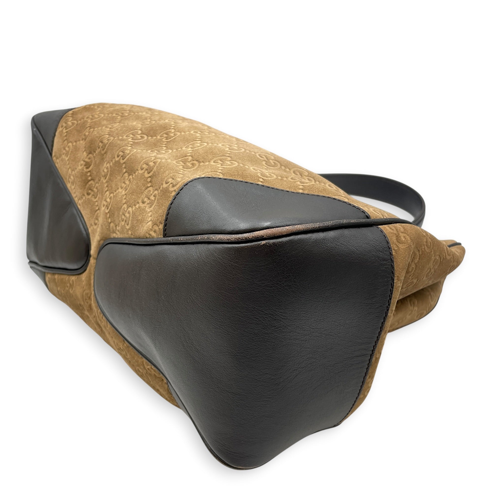 Monogram GG Hobo Brown Shoulder Bag in Suede Leather Gold hardware CL2608-22906 9