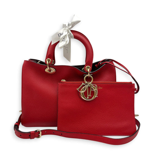 Diorissimo 30cm Red Top Handle Bag Gold hardware CL2608-22909 11