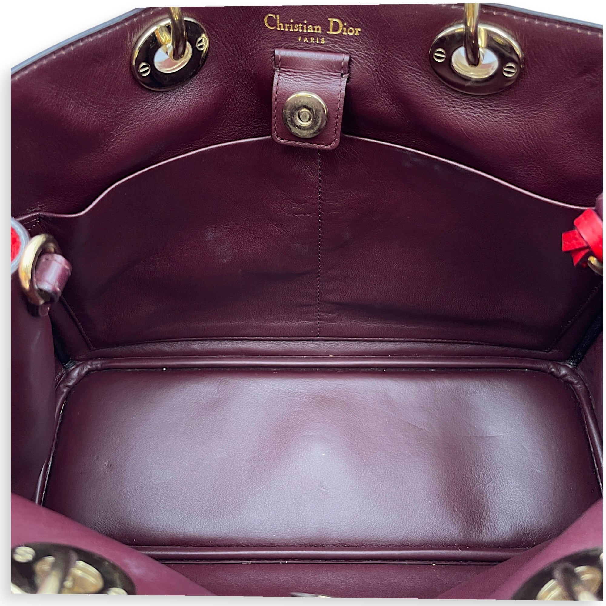 Diorissimo 30cm Red Top Handle Bag Gold hardware CL2608-22909 6