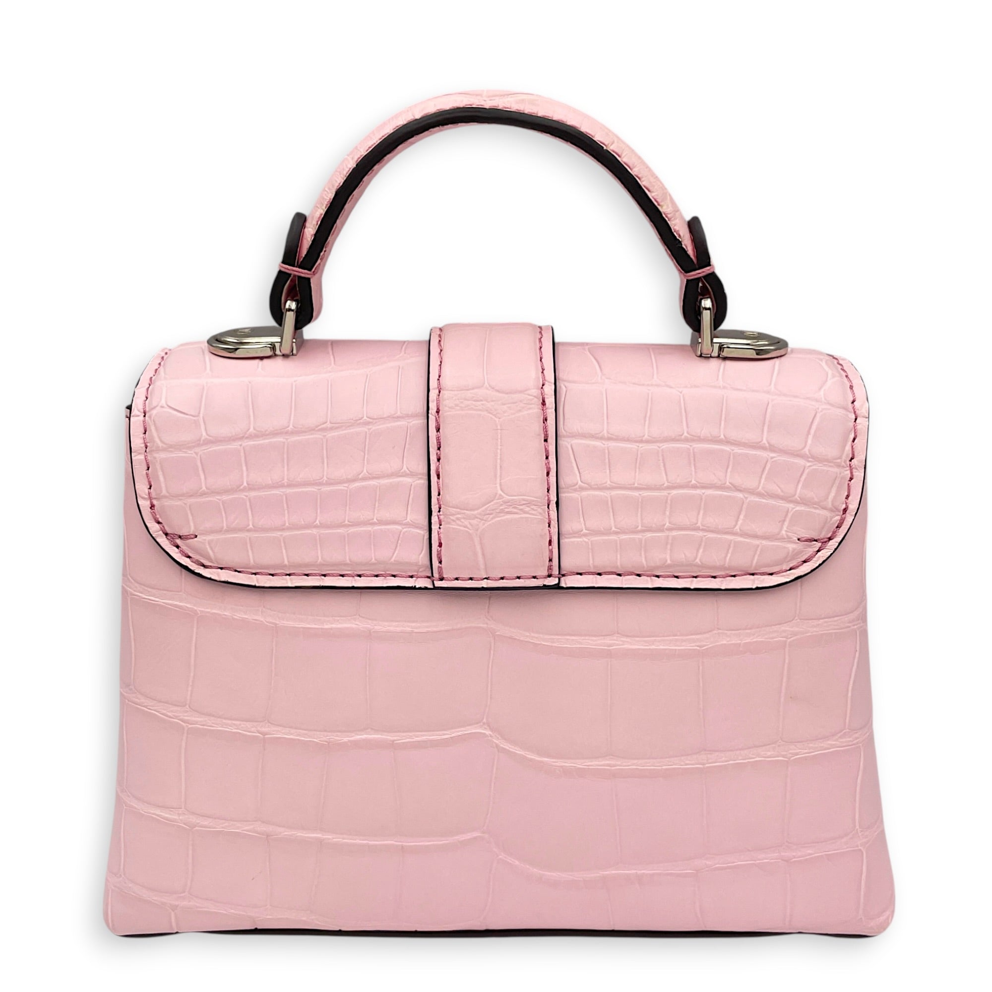 Mini Rose Des Vents 19cm Pink Shoulder Bag in Alligator Silver hardware CL2608-22911 2