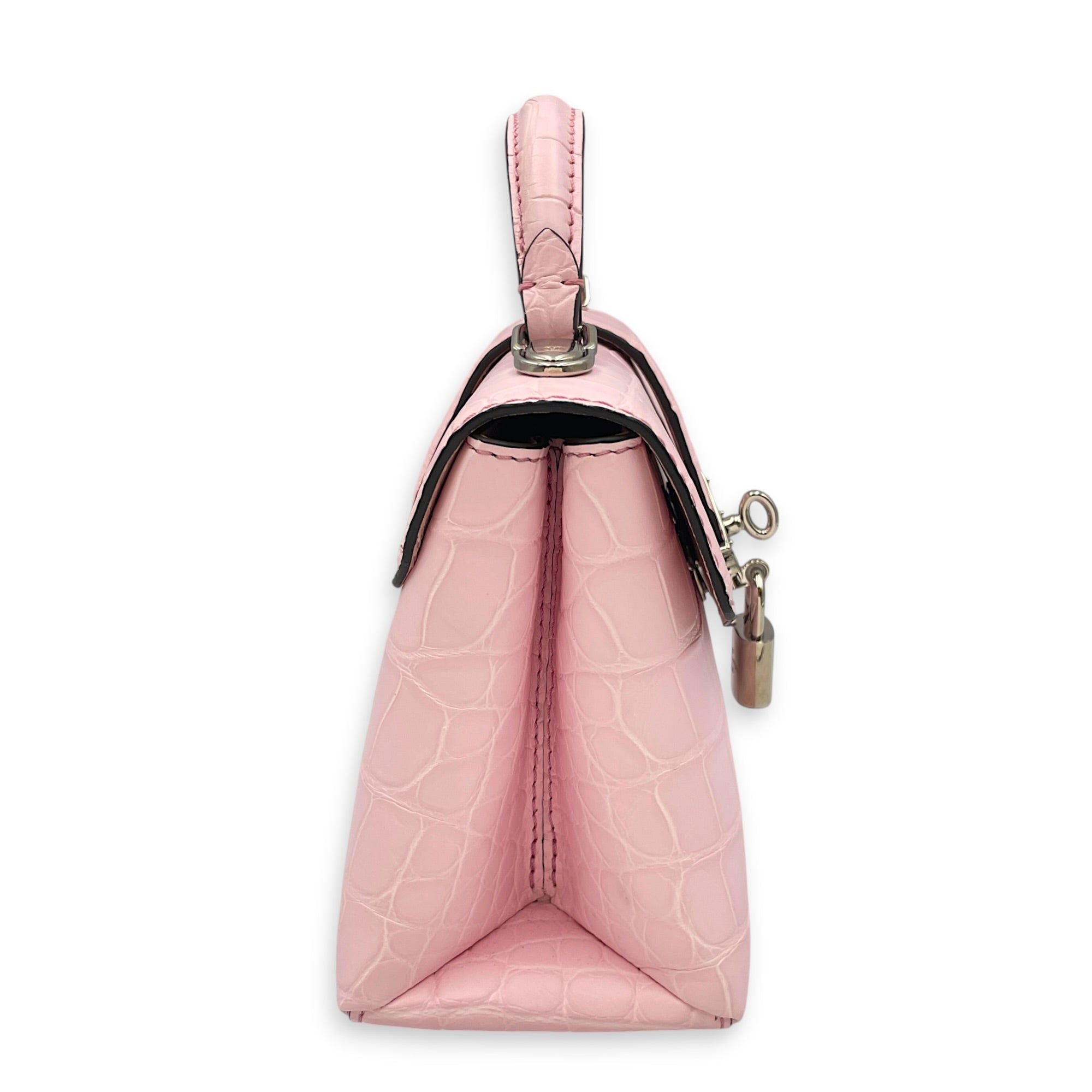 Mini Rose Des Vents 19cm Pink Shoulder Bag in Alligator Silver hardware CL2608-22911 3