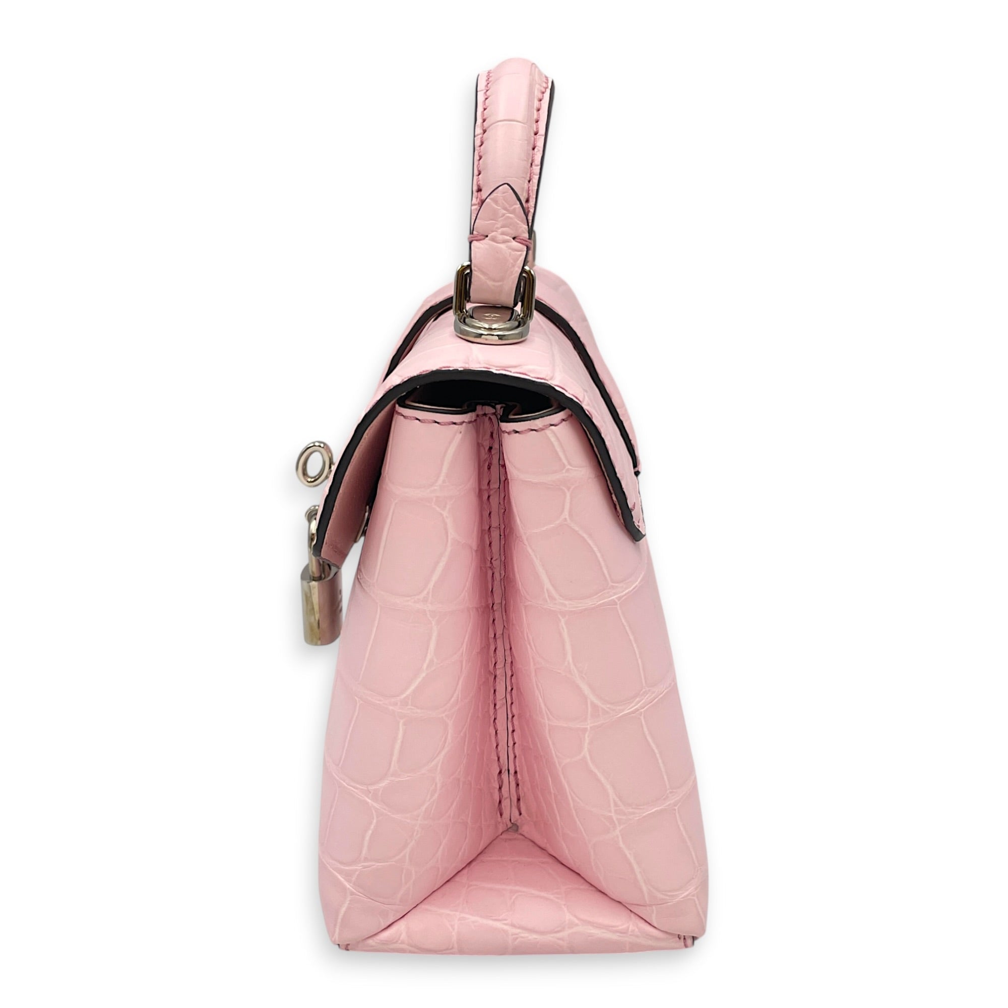 Mini Rose Des Vents 19cm Pink Shoulder Bag in Alligator Silver hardware CL2608-22911 4