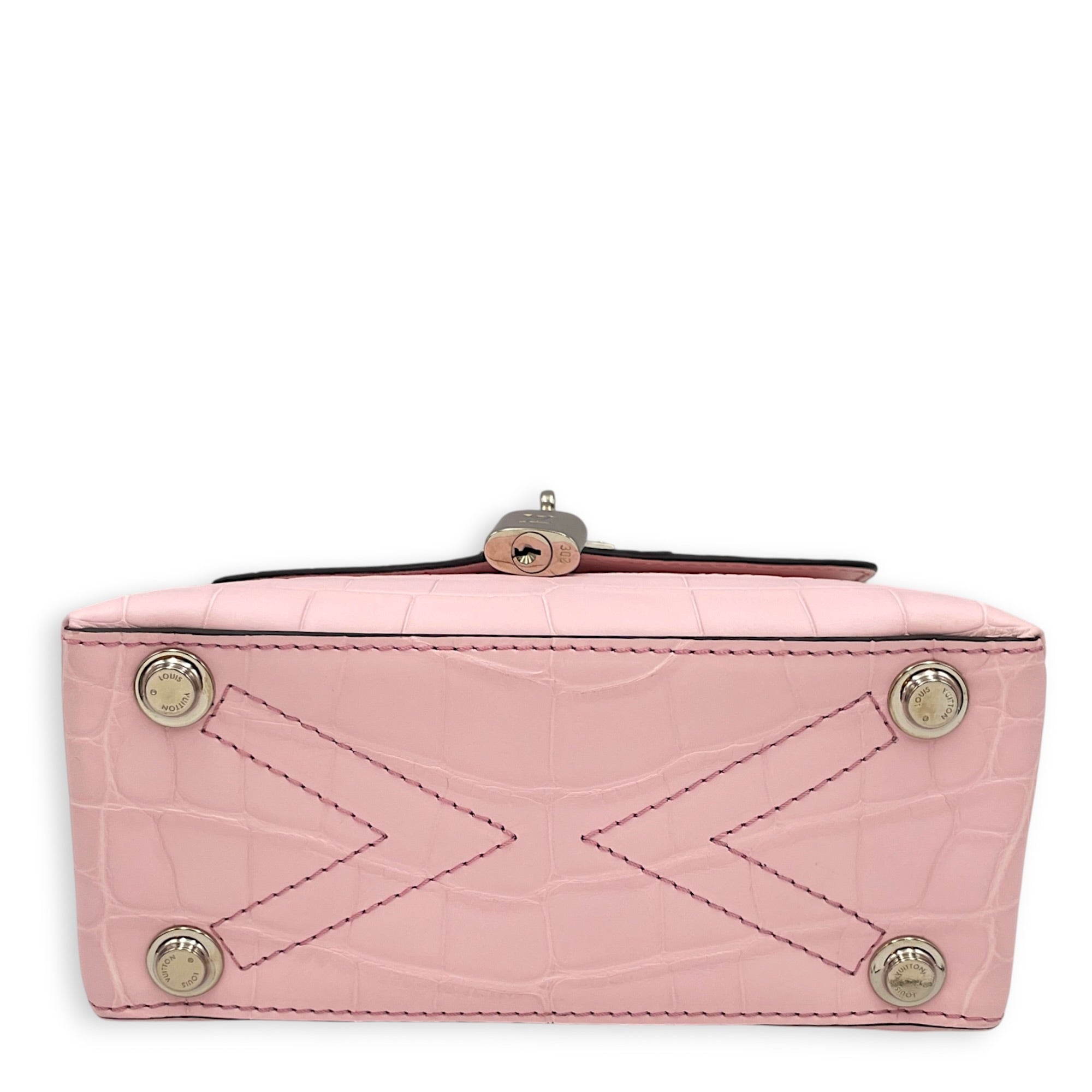 Mini Rose Des Vents 19cm Pink Shoulder Bag in Alligator Silver hardware CL2608-22911 5