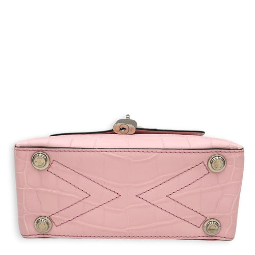 Mini Rose Des Vents 19cm Pink Shoulder Bag in Alligator Silver hardware CL2608-22911 5