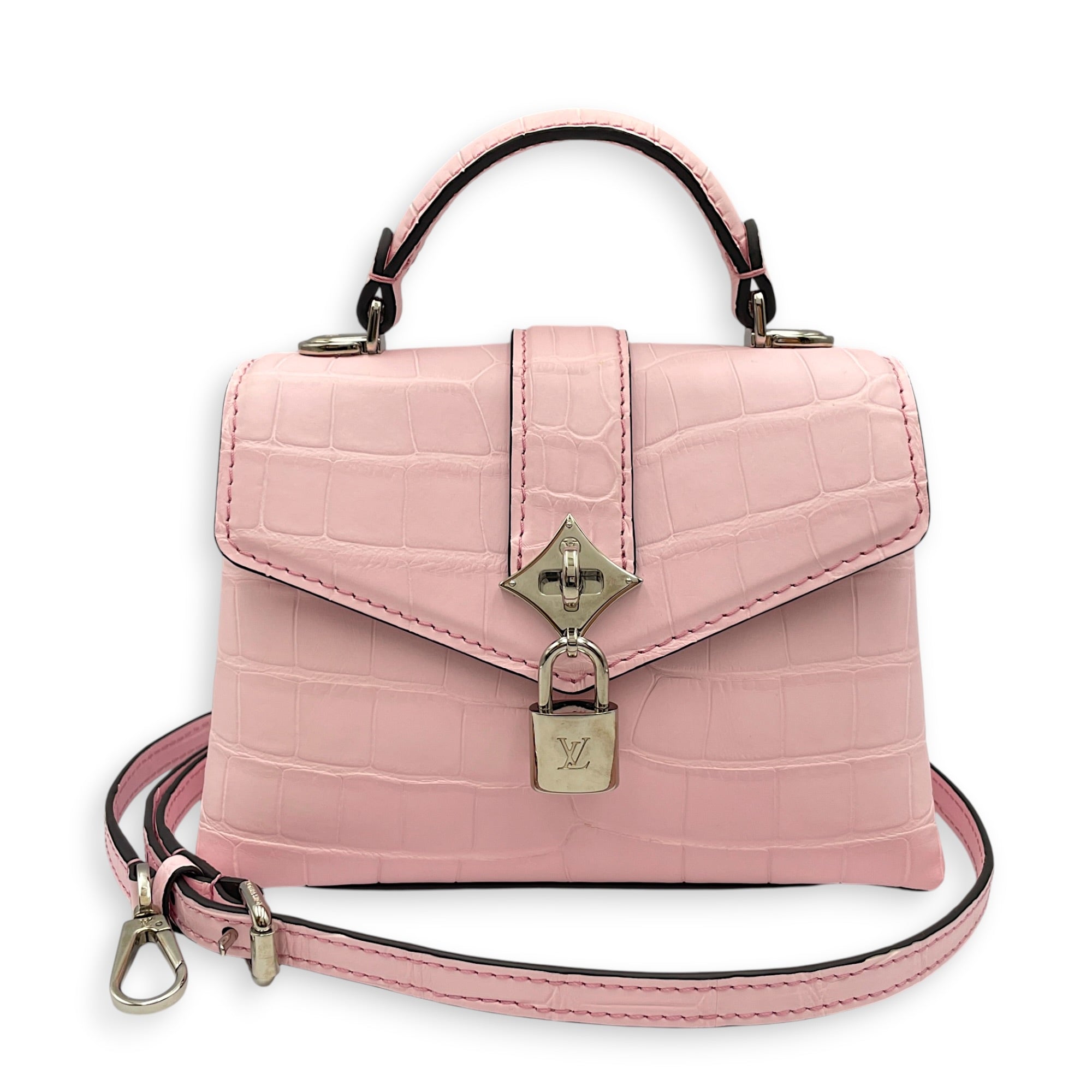 Mini Rose Des Vents 19cm Pink Shoulder Bag in Alligator Silver hardware CL2608-22911 9