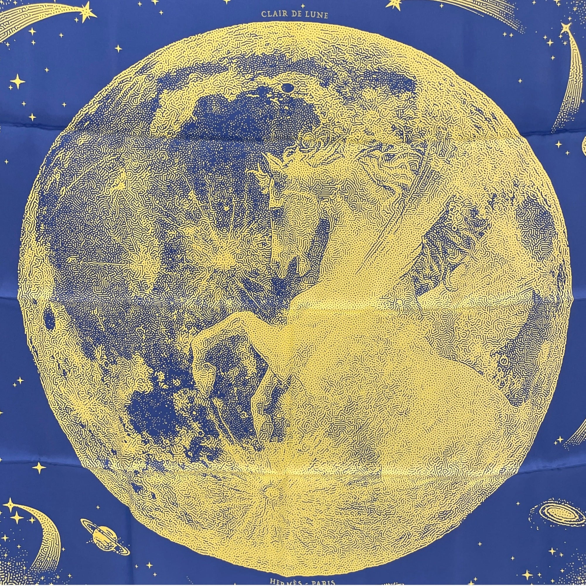 Clair de Lune  75 Blue Myosotis/Jaune Scarf CL2608-22915 2