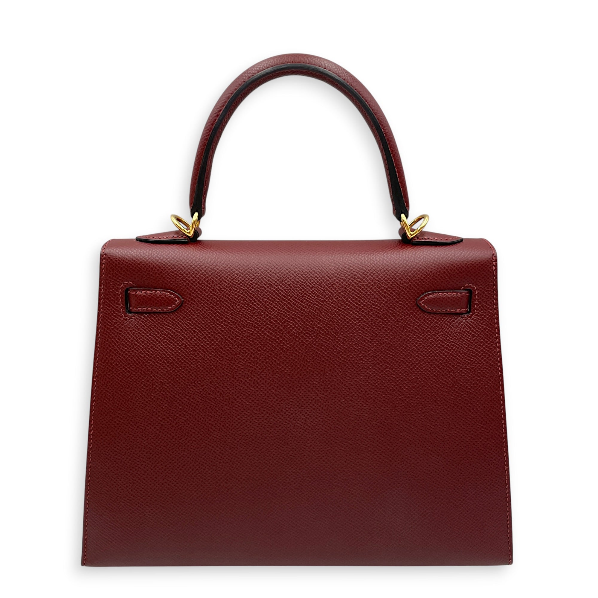 Sellier Kelly 25 Rouge H  in Epsom Gold hardware CL2608-22930 2
