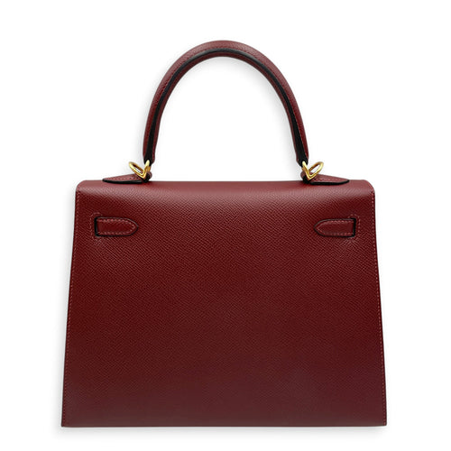 Sellier Kelly 25 Rouge H  in Epsom Gold hardware CL2608-22930 2