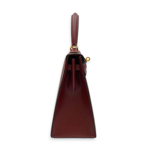 Sellier Kelly 25 Rouge H  in Epsom Gold hardware CL2608-22930 3