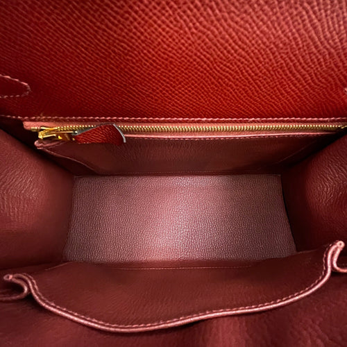 Sellier Kelly 25 Rouge H  in Epsom Gold hardware CL2608-22930 6