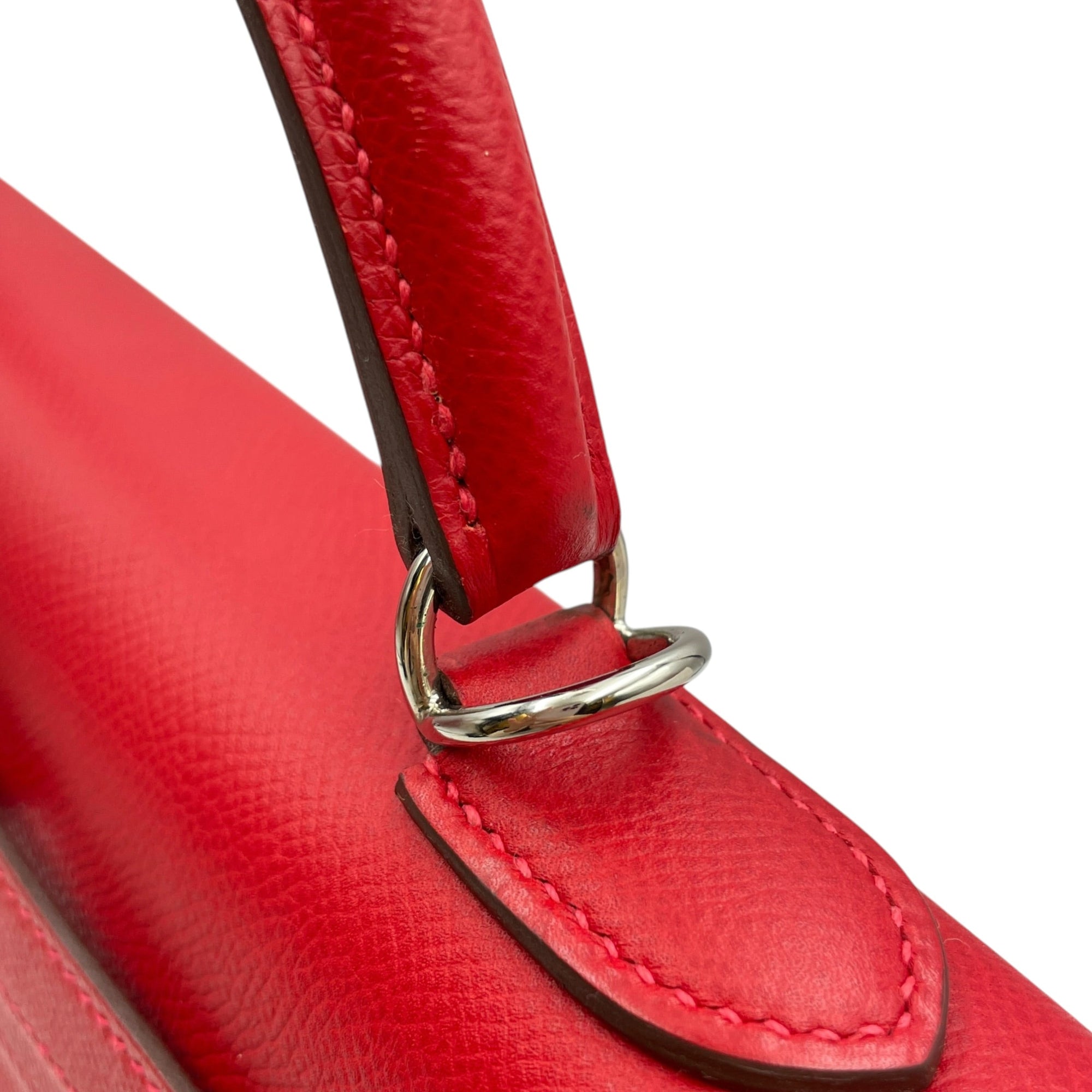Sellier Kelly 32 Rouge Casaque in Epsom Palladium hardware CL2608-22943 11