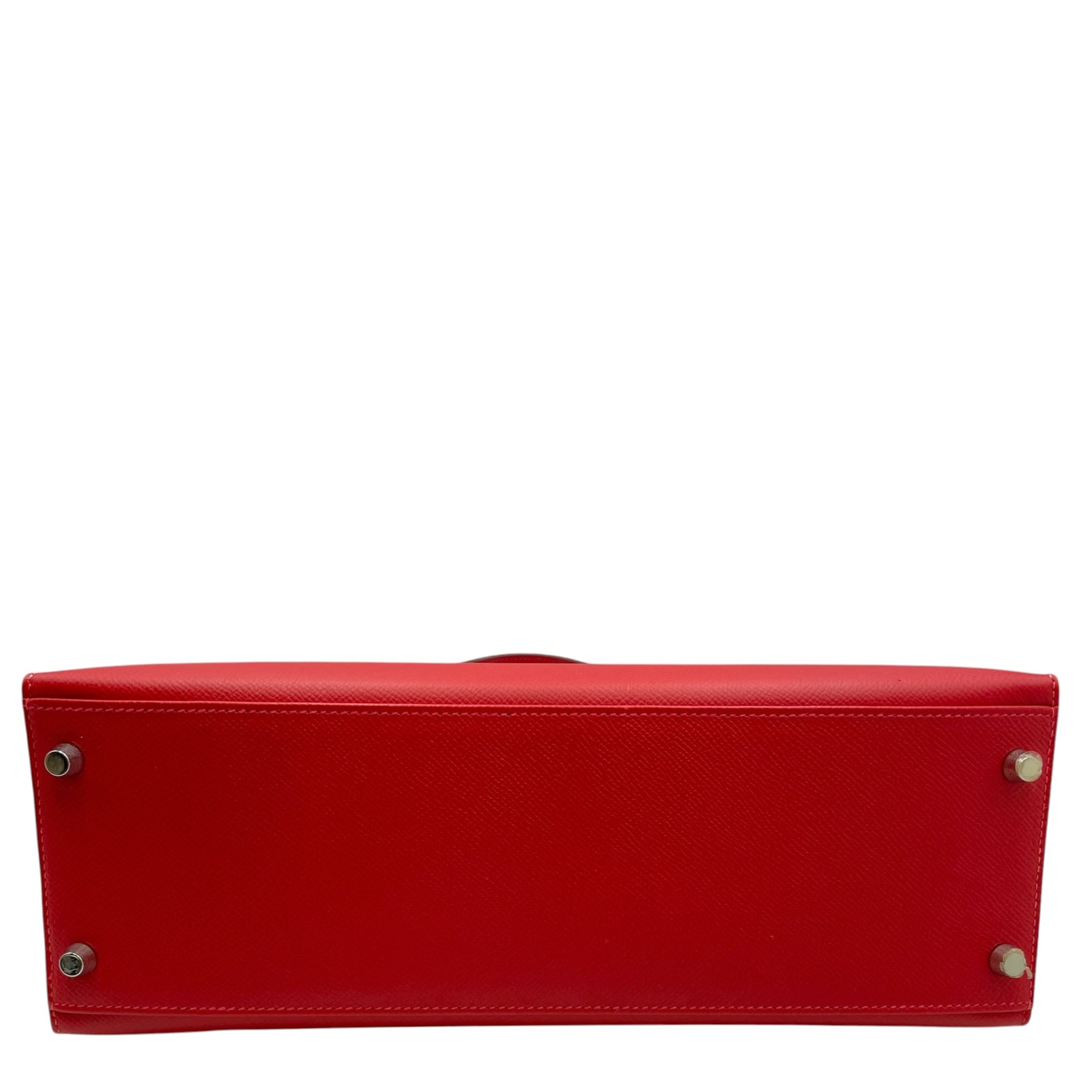 Sellier Kelly 32 Rouge Casaque in Epsom Palladium hardware CL2608-22943 5