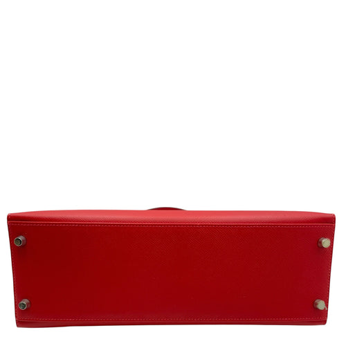 Sellier Kelly 32 Rouge Casaque in Epsom Palladium hardware CL2608-22943 5