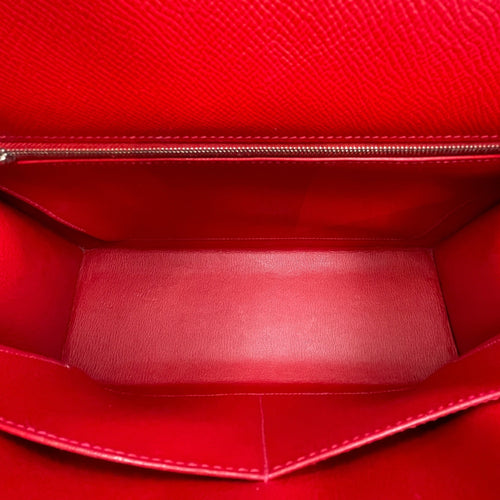 Sellier Kelly 32 Rouge Casaque in Epsom Palladium hardware CL2608-22943 6