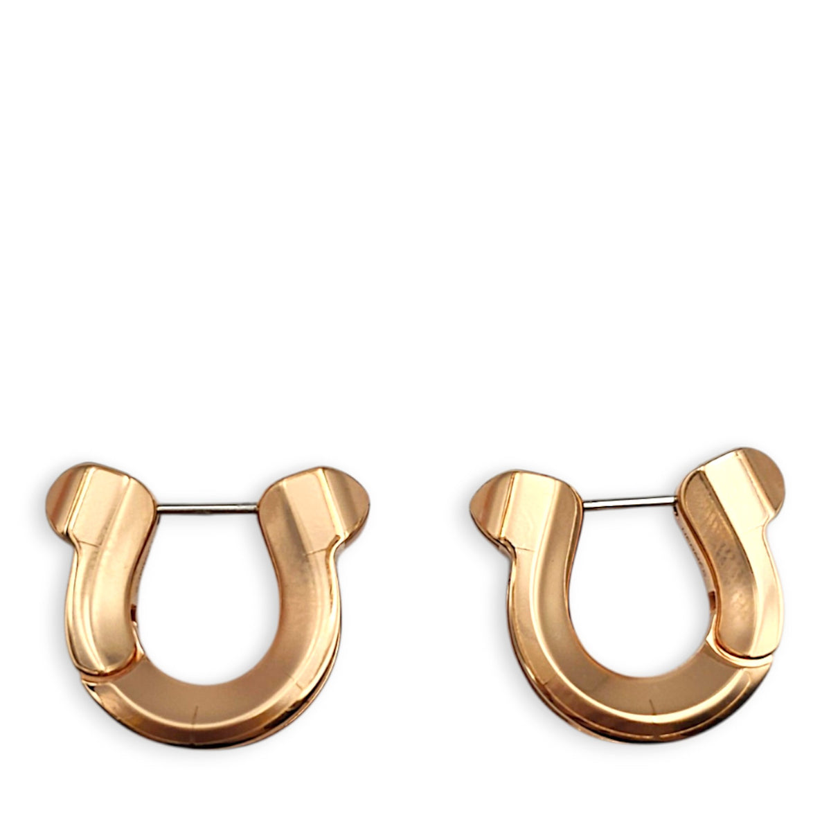 Jockette Earrings, small model Etoupe Earrings in Epsom Rose Gold hardware