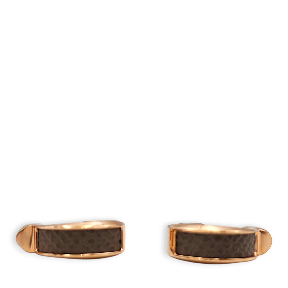 Jockette Earrings, small model Etoupe Earrings in Epsom Rose Gold hardware