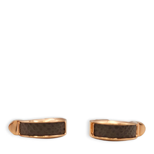 Jockette Earrings, small model Etoupe Earrings in Epsom Rose Gold hardware